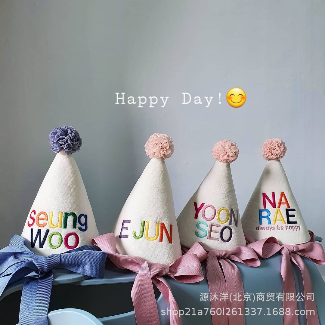 新款直销现货韩系ins宝宝生日帽主题派对周岁装饰尖角帽拍照道具