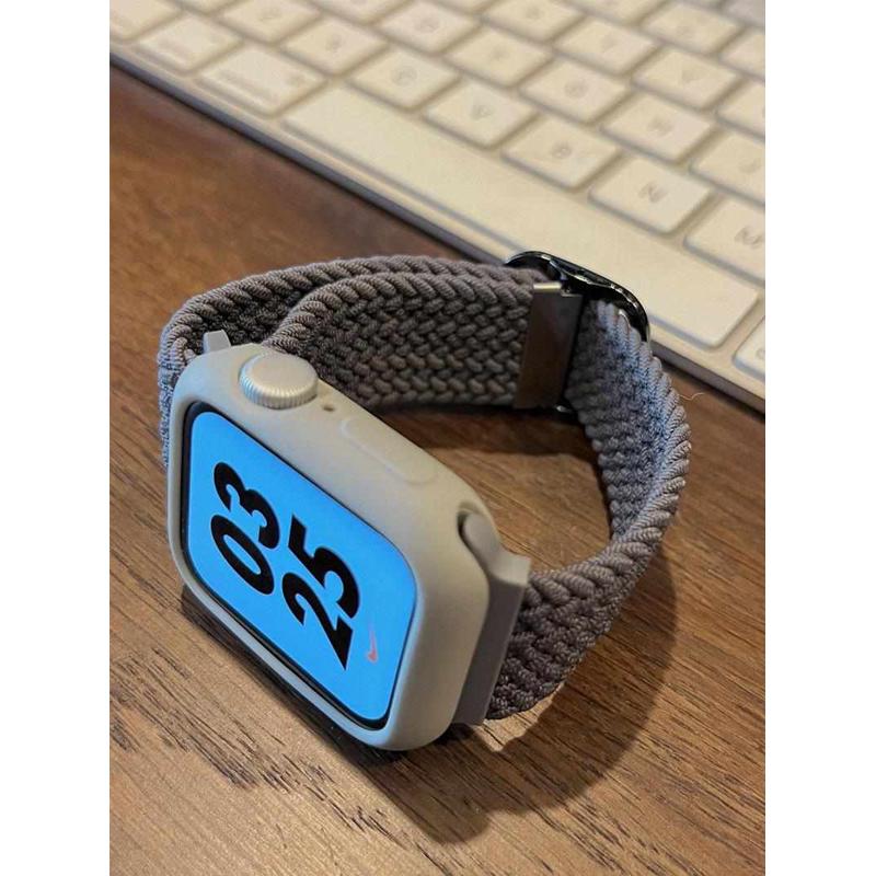 适用苹果iwatch表带applewatchse尼龙编织s6手表带s5夏天s7创意s3