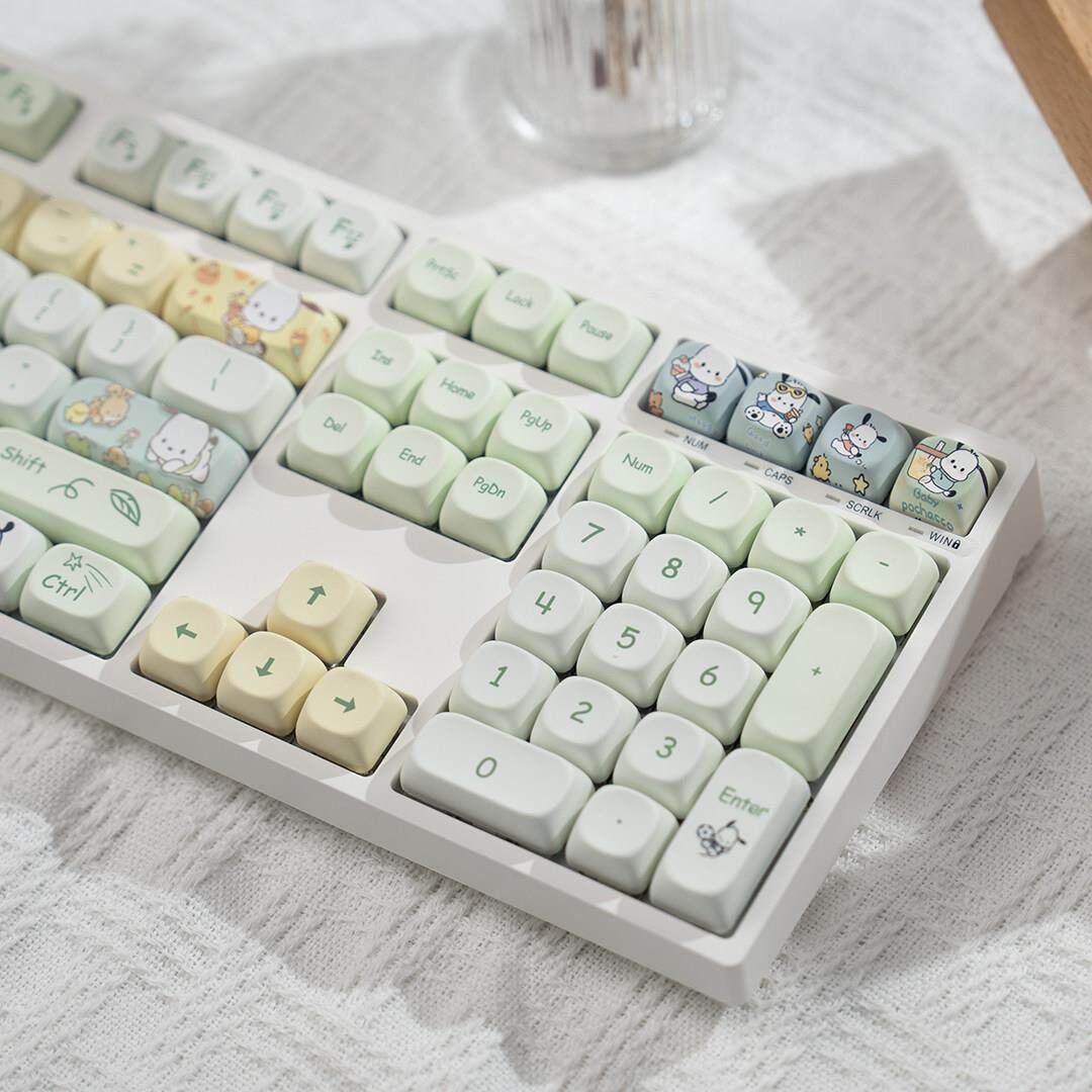 流浪猫H108机械键盘108键有线全键不急女孩办公室游戏可爱的白光