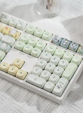 流浪猫H108机械键盘108键有线全键不急女孩办公室游戏可爱的白光