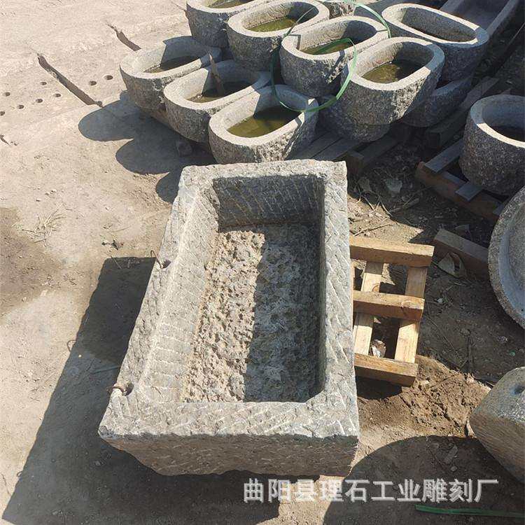 民间旧石器老石槽 旧猪槽 马槽 仿古青石 养鱼池 养花石槽