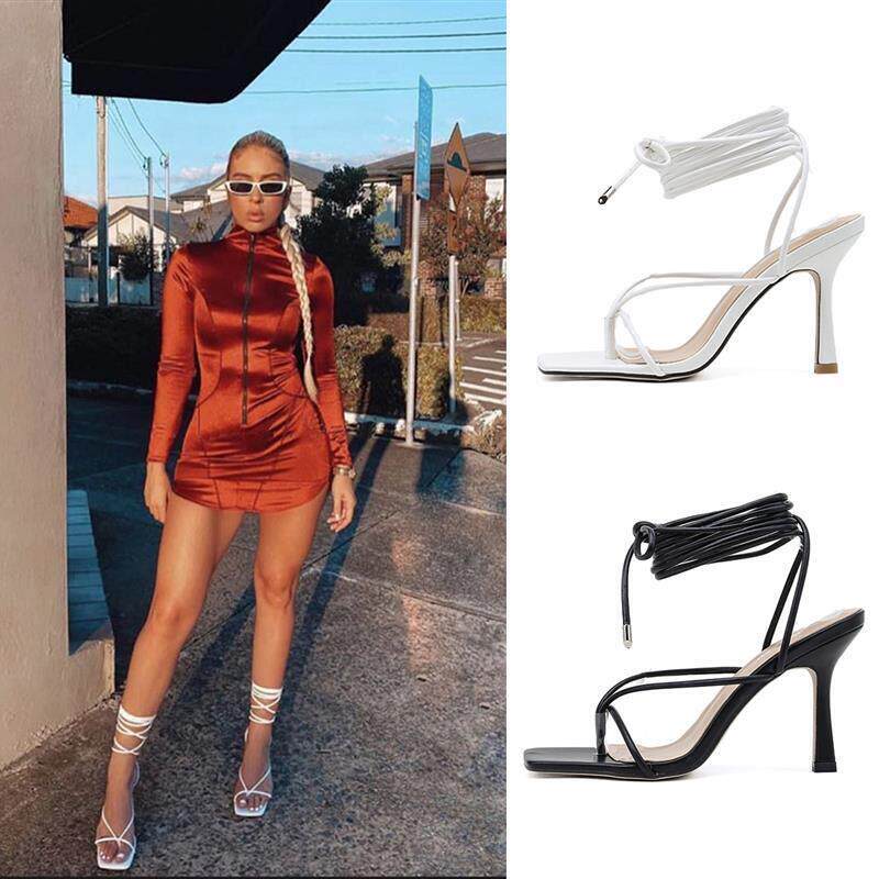 Simple strap Roman high heel sandals