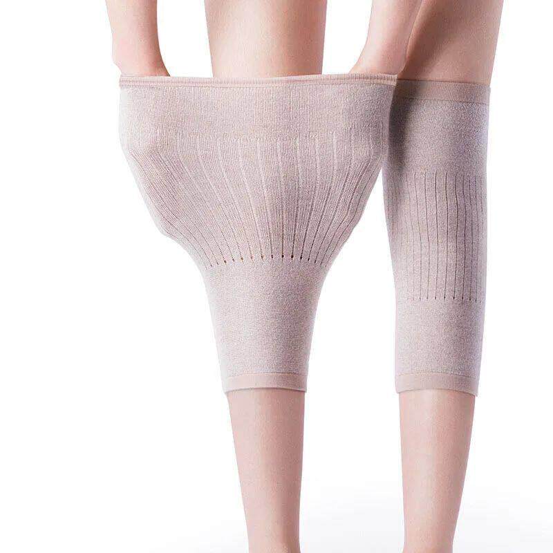 1 Pair Cashmere Warm Knee Pads Knee Support For Arthritis Jo - 实物图