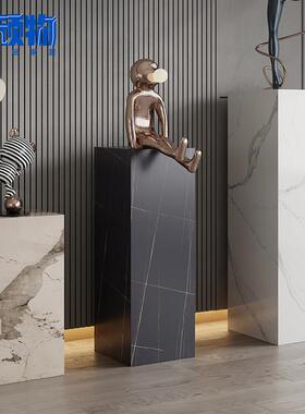 现代轻奢岩板花几架子家用客厅网红大理石装饰落地置物展示摆件台