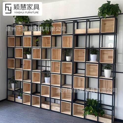 简约LOFT落地格子屏架主题餐办公室风YH-23080装饰展厅示铁艺隔置