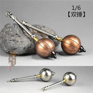 1/6古微缩兵器岳云双锤李元霸千斤锤雷公狮头锤12寸兵人武器模型