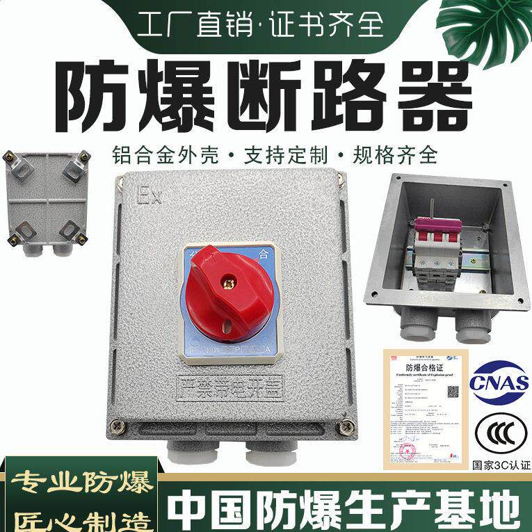 防爆断路器空开关断路器漏电保护380V3P防爆空气开关32A63A控制箱