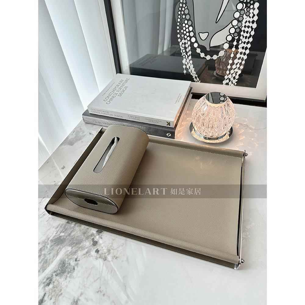 如u型不锈钢皮革托盘现代Normcore纸盒餐桌卧室床头入口餐巾纸礼