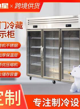 立式冰柜四六门玻璃门展示柜冷藏冷冻柜点菜柜商用立式不锈钢冰柜