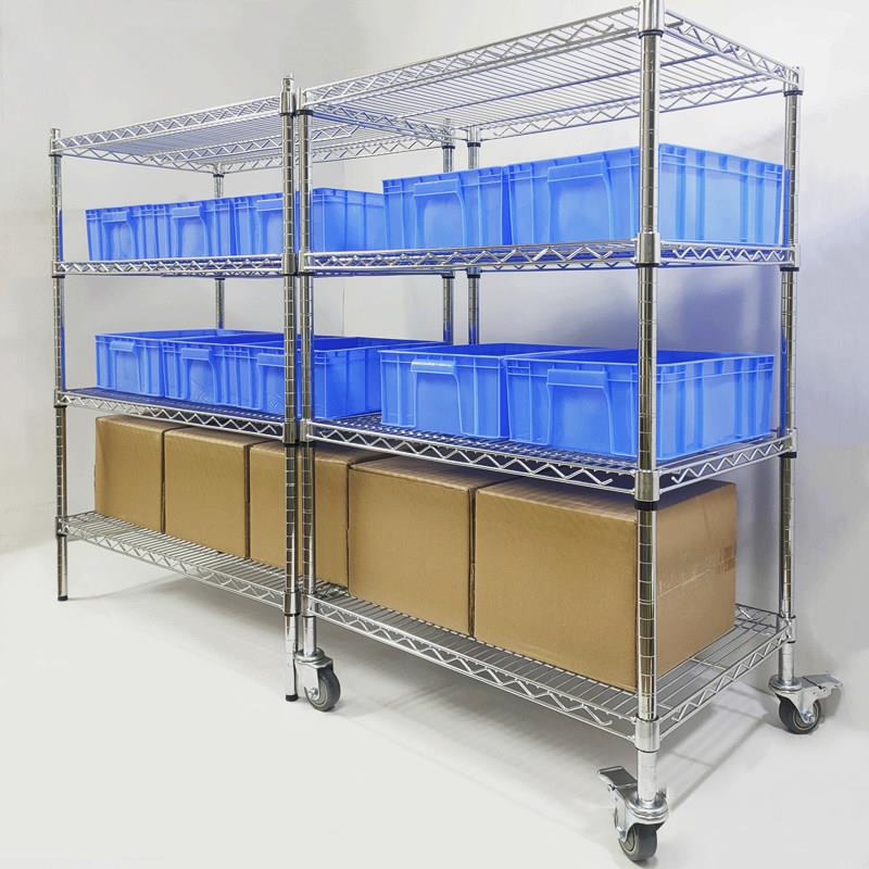 货架不锈钢彩色家用储物架冷库储物架厨房储物架金属货架可调铁架