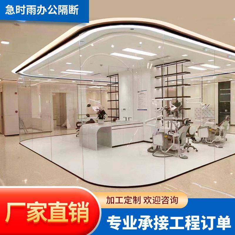 深圳公室玻璃隔断中空双层百叶钢化玻璃内钢外铝隔断墙铝合金