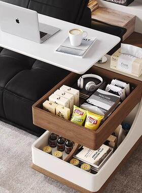 可移动茶几小用推VUD车厅家多功能小茶桌带小轮边客几小户型升降