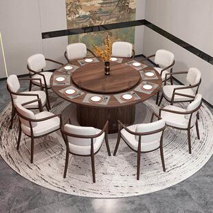 商用酒店餐桌椅组合电动大圆桌12人高档会所大饭店包厢20人火锅桌