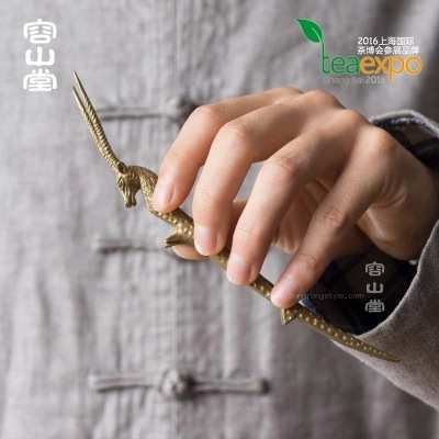 容山堂苏韵 纯铜铁壶叉 手工壶盖叉银壶铜壶功夫茶具配件