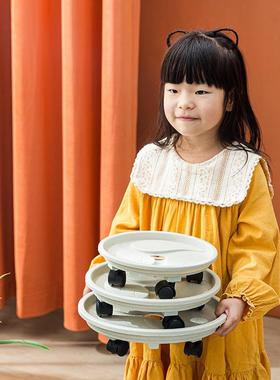 加厚家用万向轮圆形花盆底座移动托盘接水盘带滚轮花盆垫花盘底盘