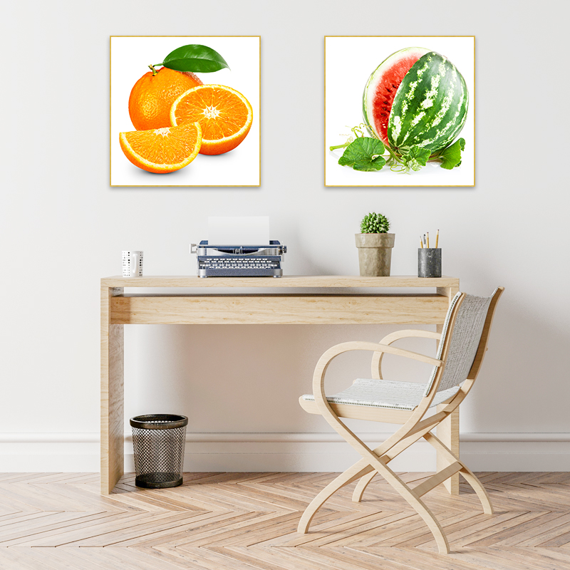 现代简约装饰画餐厅时尚清新水果挂画饭厅壁画水果店铺背景墙画图片