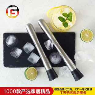 亚马逊不锈钢调酒棒 碎冰棒鸡尾酒捣冰棒搅拌棒压碎棍棒大Muddler