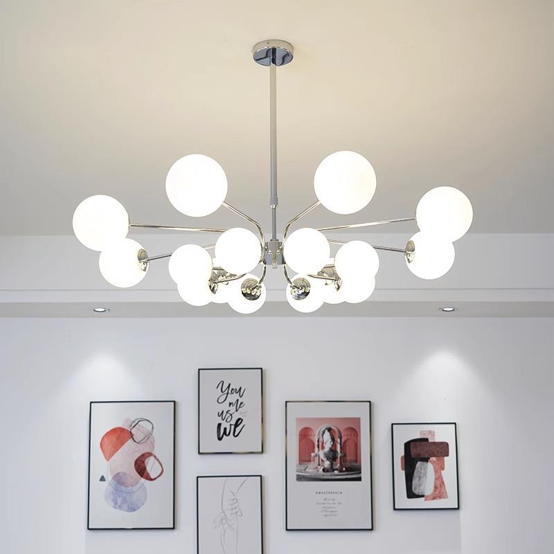 创意卧室北欧复古分子具大厅灯包豪斯法式中古魔豆餐厅客厅吊灯