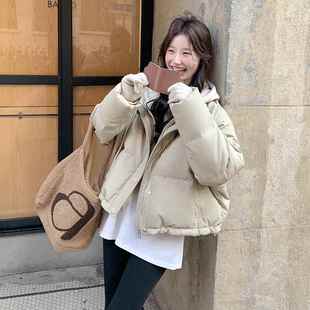 卡其新色短款连帽羽绒服女20韩25冬款小个ZMIAO611系子保暖加厚白