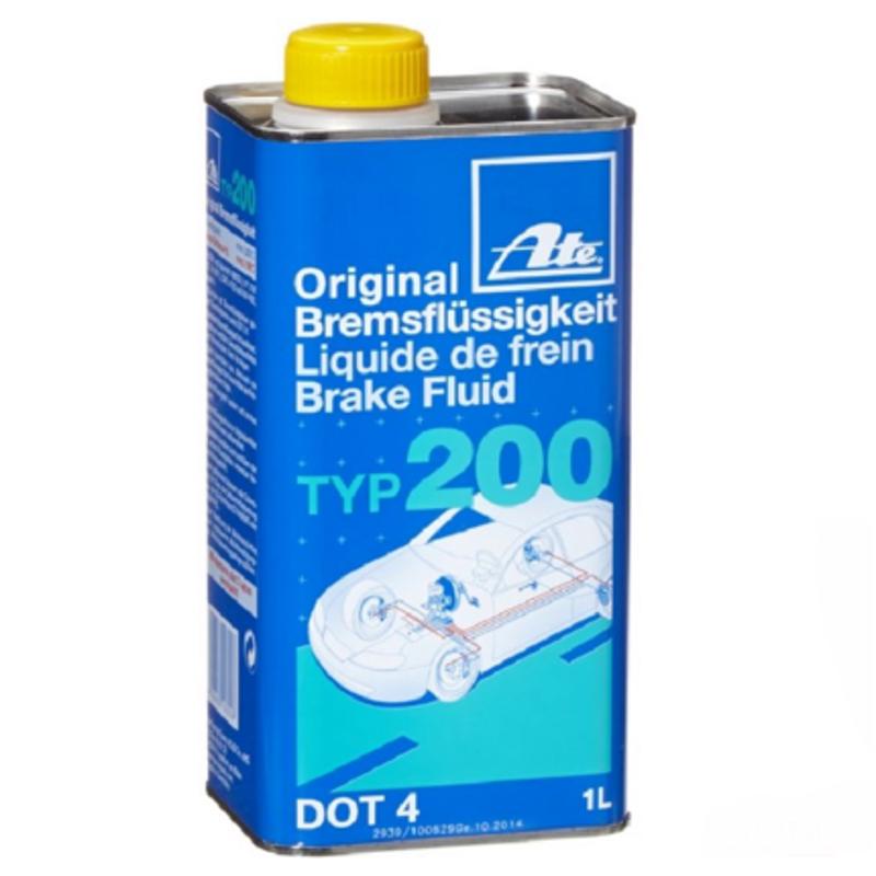 进口德国ATE刹车油DOT4蓝色TYP200竞技型1升装高性能280℃高沸点