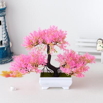 Artificial Plants Potted Bonsai Green Small Tree Plants Fake