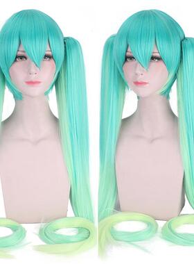 正品叶风双秋马 尾cos女假发120CM初音miku 钢音梅花 千本樱 黑岩