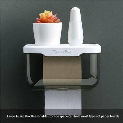Waterproof Wall Mount Toilet Paper Holder Shelf Toilet Roll