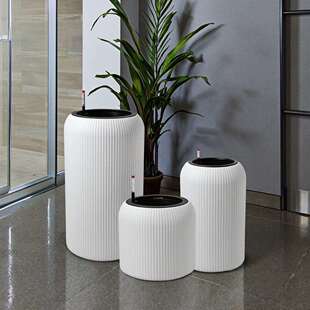 造型独特花盆新款圆柱系列轻奢树脂塑料植塑懒人自动吸水花盆