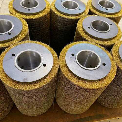 钢丝除锈钢丝不锈钢辊毛刷辊打磨304镀铜抛光定制刷辊缠绕刷工业