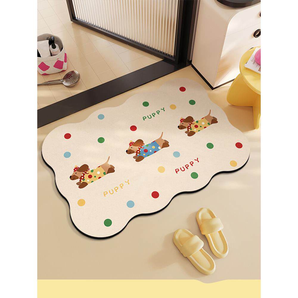 浴室地垫卫生间专用硅藻泥吸水防滑垫厕所门口家用洗澡防摔脚垫