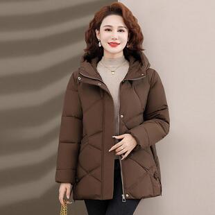 大品妈妈羽牌绒棉服新款中年人码加厚连老帽棉衣外69-720套女