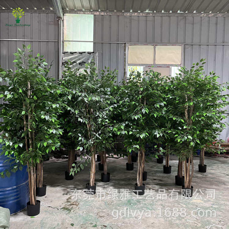 榕树批发假盆栽装饰外贸人造榕树绿迷你植仿真人造植绿植物