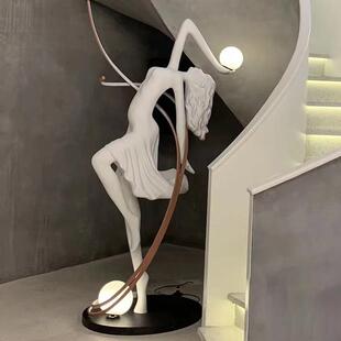立灯酒店大堂舞蹈艺术装饰摆件女神落地灯售楼处抽象雕塑创意雕塑