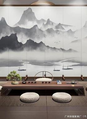 中式屏风隔断客厅室遮玄关可移动折叠墙100035折办公室卧山水画仿