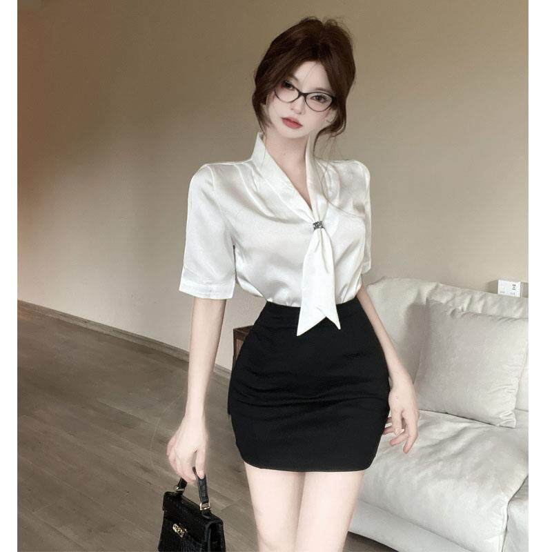 白衬衫职业套装女装2026新款夏季薄款工作服气质通勤衬衫接待制服