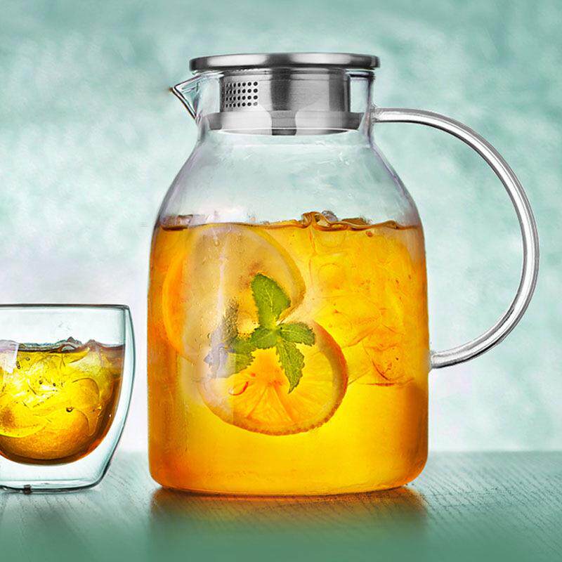 加厚凉水壶玻璃家用水壶凉白开水壶扎壶凉水杯1.8L大容量茶壶