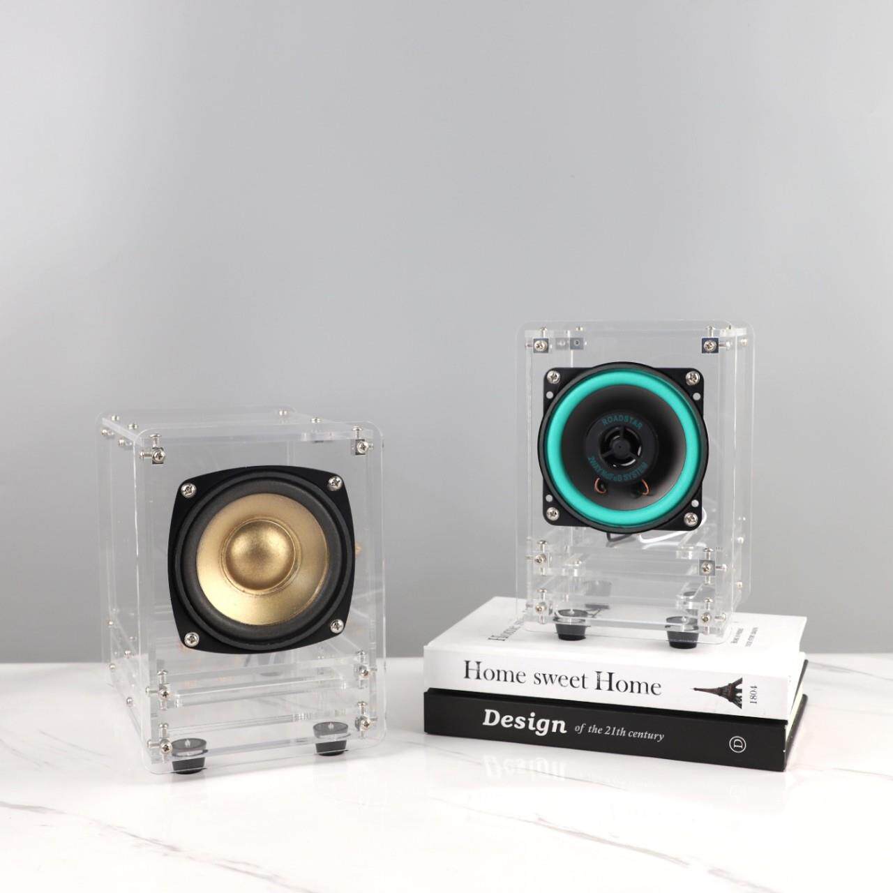 现代简约透明全音频亚克力音响电脑音箱摆件客厅卧室书房家居饰品
