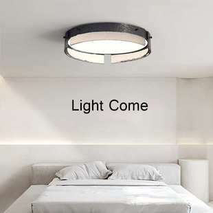 意式 极简高端全铜吸顶灯黑色圆形卧室客房书房创意玻璃照明灯具