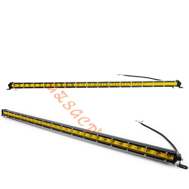 汽车LED黄光雾灯12V24V超薄单排长条灯货车越野车顶前杠中网灯90W