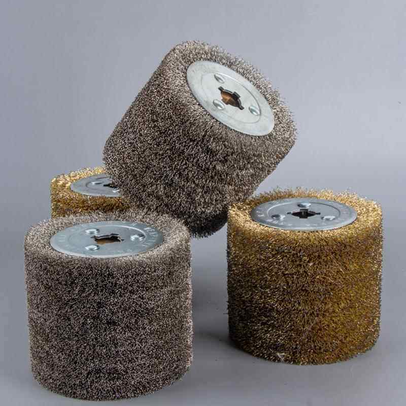 木纹原钢开丝轮拉丝GCX抛光轮拉丝机专还用不锈钢拉丝轮木材放漆