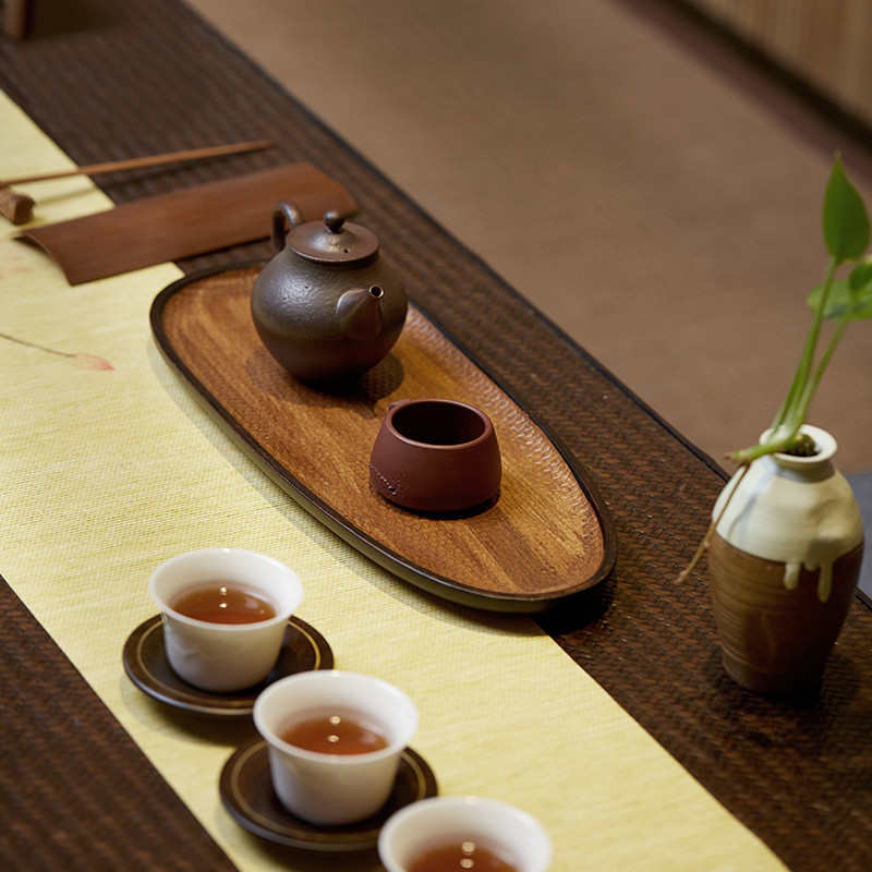 泛舟重竹茶盘茶室现代简约茶托盘功夫茶台席面干泡盘日式茶具配件