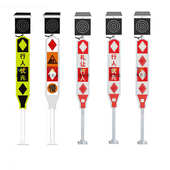 行人优先诱导标志牌分道标 太阳能黄闪道口标 礼让行人频闪警示灯