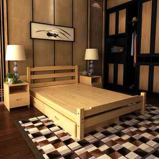 IEG实木床1一米二床的双人床经济型12.35床1米1.出租房用米2单人