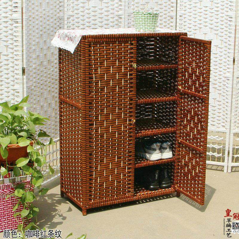 藤编鞋架大容量鞋柜简约现代收纳柜门口鞋柜多层实木防尘鞋架家用,住宅家具,鞋架,淘宝优惠券,粉丝福利购,淘宝优惠卷