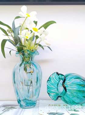 风花瓶玻璃简约粉色家居饰品风 热卖轻创意奢花瓶北欧 花瓶