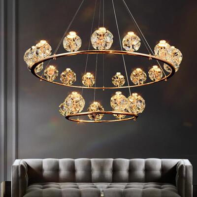 蒲公英水晶吊灯轻A-8662奢厅主灯餐厅卧室灯简客约式别墅大复灯厅