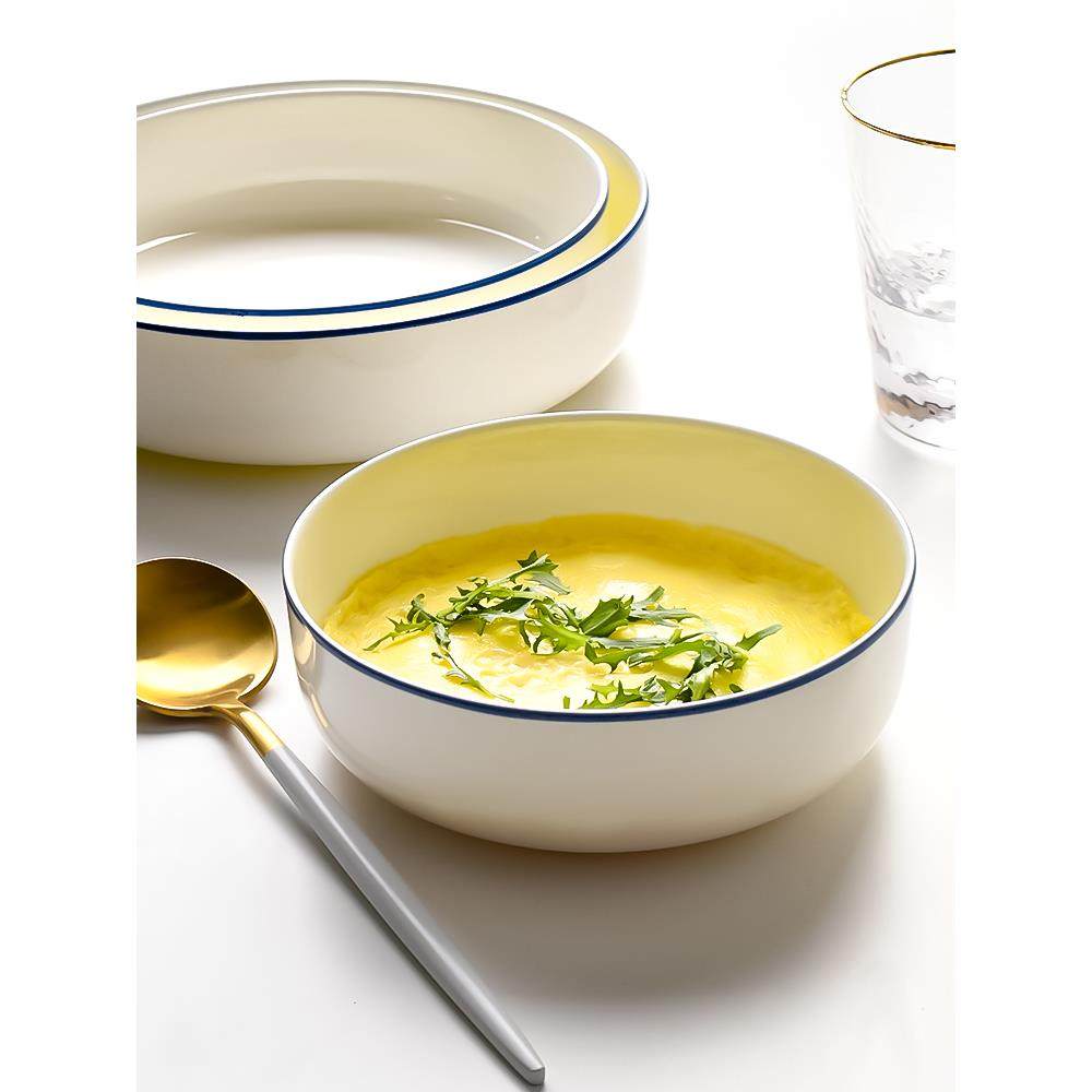 6寸面碗加深蒸蛋碗盘子窝盘家用蒸蛋羹专用碗蒸饭碗酒店骨瓷菜碟,餐饮具,碗,淘宝优惠券,粉丝福利购,淘宝优惠卷