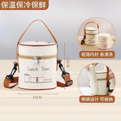 保温袋加厚铝箔长方形圆形大容量饭盒袋学生上班族带饭手提便当包