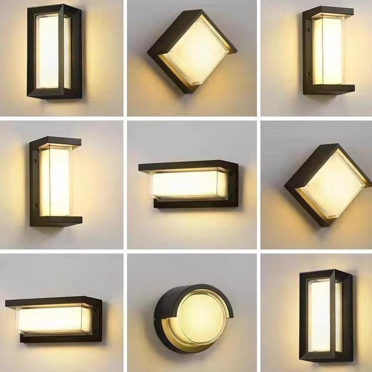 双PC罩壁灯LED户外防水射灯别墅走廊过道楼梯庭院入户大门墙壁灯