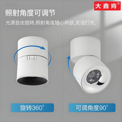 明装折叠射灯RA98防眩卧室筒灯圆形LED单双头四头天花客厅无主灯